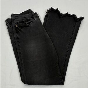 Frame Denim Women’s 27 Le Crop Mini Boot Black Jeans Stretch